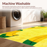 Ultra Soft Area Rug, Non Slip, Stain Resistant, Washable Area Rugs for Living Room, Bedroom, Vibrant Kid-Friendly Decorative Accent(Yellow)