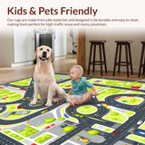 Ultra Soft Area Rug, Non Slip, Stain Resistant, Washable Area Rugs for Living Room, Bedroom, Charming Traffic Storytelling Carpet(Gray)