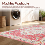 Ultra Soft Area Rug, Non Slip, Stain Resistant, Washable Area Rugs for Living Room, Bedroom, Stylish Soft Pastel Pattern(White)