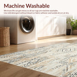 Ultra Soft Area Rug, Non Slip, Stain Resistant, Washable Area Rugs for Living Room, Bedroom, Boho Chic Area – Low Pile(Ivory)