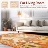 Ultra Soft Area Rug, Non Slip, Stain Resistant, Washable Area Rugs for Living Room, Bedroom, Modern Rustic Area(Orange)