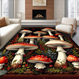 Ultra Soft Area Rug, Non Slip, Stain Resistant, Washable Area Rugs for Living Room, Bedroom, Vintage Forest Foliage Aesthetic(Red)