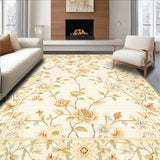 Ultra Soft Area Rug, Non Slip, Stain Resistant, Washable Area Rugs for Living Room, Bedroom, Sophisticated Floral Patterned Ideal for Farmhouse Decor(Beige)