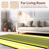 Ultra Soft Area Rug, Non Slip, Stain Resistant, Washable Area Rugs for Living Room, Bedroom, Vibrant Abstract Pattern Statement(Yellow)