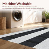 Ultra Soft Area Rug, Non Slip, Stain Resistant, Washable Area Rugs for Living Room, Bedroom, Stylish High-Contrast Patterned Piece(Black)