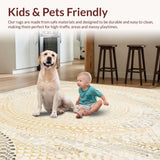 Artistic Area with Circular in Subtle Beige Variations(Beige)