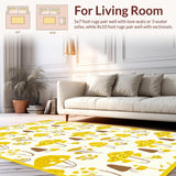 Ultra Soft Area Rug, Non Slip, Stain Resistant, Washable Area Rugs for Living Room, Bedroom, Lively Abstract Nature Embrace(Yellow)