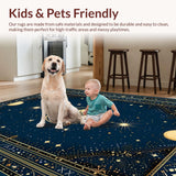Ultra Soft Area Rug, Non Slip, Stain Resistant, Washable Area Rugs for Living Room, Bedroom, Lush Dreamy Indigo Dreamscape(Blue)