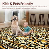 Ultra Soft Area Rug, Non Slip, Stain Resistant, Washable Area Rugs for Living Room, Bedroom, Elegant Earth Tone Animal Shape(Beige)