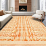 Ultra Soft Area Rug, Non Slip, Stain Resistant, Washable Area Rugs for Living Room, Bedroom, Dynamic Bold Linear Patterns(Orange)