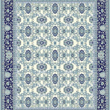 Ultra Soft Area Rug, Non Slip, Stain Resistant, Washable Area Rugs for Living Room, Bedroom, Tranquil Light Grey Botanical Design(White)