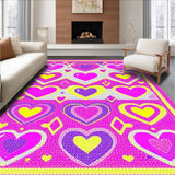 Ultra Soft Area Rug, Non Slip, Stain Resistant, Washable Area Rugs for Living Room, Bedroom, Unique Shaped Fantasy Design(Pink)