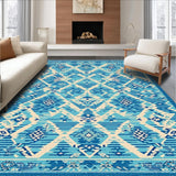Ultra Soft Area Rug, Non Slip, Stain Resistant, Washable Area Rugs for Living Room, Bedroom, Stain-Resistant Low Pile Bedroom Carpet(Blue)