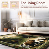 Ultra Soft Area Rug, Non Slip, Stain Resistant, Washable Area Rugs for Living Room, Bedroom, Charming Cozy Lodge Aesthetic(Brown)