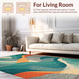 Coastal Turtle Accent with Surfboard Shape and Vibrant Orange Wave Details(Green)