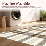 Sophisticated Warm Beige with Textured Plaid and Fine Tartan Stripes(Beige)