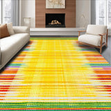 Ultra Soft Area Rug, Non Slip, Stain Resistant, Washable Area Rugs for Living Room, Bedroom, Charming Whimsical Rainbow Design(Yellow)