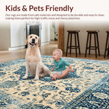 Mediterranean Charm Area with Antiqued Medallion Design(Beige)