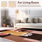 Ultra Soft Area Rug, Non Slip, Stain Resistant, Washable Area Rugs for Living Room, Bedroom, Charming Earthy Tones Animal Print(Brown)