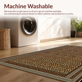 Ultra Soft Area Rug, Non Slip, Stain Resistant, Washable Area Rugs for Living Room, Bedroom, Vintage Earthy Leopard Aesthetic(Brown)