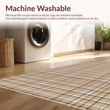 Ultra Soft Area Rug, Non Slip, Stain Resistant, Washable Area Rugs for Living Room, Bedroom, Sophisticated Abstract Square Layout(Brown)