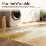 Beige Ombre Wavy Edge Area Modern Non Slip(Beige)