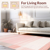 Ultra Soft Area Rug, Non Slip, Stain Resistant, Washable Area Rugs for Living Room, Bedroom, Elegant Luxurious Blush Aesthetic(Pink)