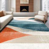 Ultra Soft Area Rug, Non Slip, Stain Resistant, Washable Area Rugs for Living Room, Bedroom, Abstract Board Inspired Rug with Dynamic Surf Lines and Coastal Color Blocking(Gray)