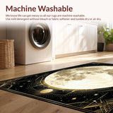 Ultra Soft Area Rug, Non Slip, Stain Resistant, Washable Area Rugs for Living Room, Bedroom, Sophisticated Minimalist Linear Shapes(Gold)