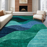 Ultra Soft Area Rug, Non Slip, Stain Resistant, Washable Area Rugs for Living Room, Bedroom, Bold Artistic Shape Play(Blue)