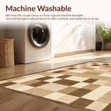 Ultra Soft Area Rug, Non Slip, Stain Resistant, Washable Area Rugs for Living Room, Bedroom, Chic Modern Geometric Texture(Beige)