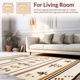 Ultra Soft Area Rug, Non Slip, Stain Resistant, Washable Area Rugs for Living Room, Bedroom, Southwest Inspired Earthy Aesthetic(Beige)