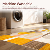 Modern Abstract Tan Beige Yellow Geometric Bathroom Floor Mat(Yellow)