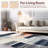 Ultra Soft Area Rug, Non Slip, Stain Resistant, Washable Area Rugs for Living Room, Bedroom, Modern Charcoal and Pearl Striped Rug(Gray)