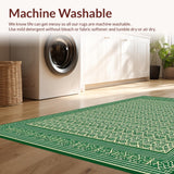 Ultra Soft Area Rug, Non Slip, Stain Resistant, Washable Area Rugs for Living Room, Bedroom, Adventure Bound Reversible Patio Area Diamond Lattice Design(Green)