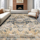 Ultra Soft Area Rug, Non Slip, Stain Resistant, Washable Area Rugs for Living Room, Bedroom, Rustic Abstract Distressed Aesthetic(Beige)