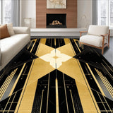 Ultra Soft Area Rug, Non Slip, Stain Resistant, Washable Area Rugs for Living Room, Bedroom, Opulent Medusa Gold Aesthetic(Gold)