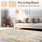 Beige Distressed Geometric Medallion(Beige)