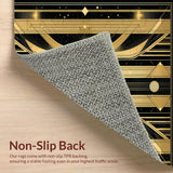 Ultra Soft Area Rug, Non Slip, Stain Resistant, Washable Area Rugs for Living Room, Bedroom, Stylish Geometric Patterned Aesthetic(Gold)