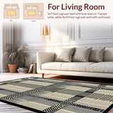 Ultra Soft Area Rug, Non Slip, Stain Resistant, Washable Area Rugs for Living Room, Bedroom, Trendy Abstract Animal Theme(Beige)