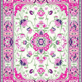Ultra Soft Area Rug, Non Slip, Stain Resistant, Washable Area Rugs for Living Room, Bedroom, Feminine Elegant Blooming Vibes(White)