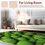Ultra Soft Area Rug, Non Slip, Stain Resistant, Washable Area Rugs for Living Room, Bedroom, Modern Leaf-Shaped Bedroom Plush Nature-Inspired Carpet(Green)