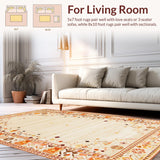 Ultra Soft Area Rug, Non Slip, Stain Resistant, Washable Area Rugs for Living Room, Bedroom, Serene Monochrome Curved Patterns(Beige)