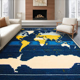Ultra Soft Area Rug, Non Slip, Stain Resistant, Washable Area Rugs for Living Room, Bedroom, Chic Earth Design Playroom Non-Slip Rug(Blue)