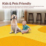 Ultra Soft Area Rug, Non Slip, Stain Resistant, Washable Area Rugs for Living Room, Bedroom, Contemporary Yellow Home Office Plush Accent Rug(Yellow)