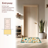 Ultra Soft Area Rug, Non Slip, Stain Resistant, Washable Area Rugs for Living Room, Bedroom, Vibrant Animal Motif Aesthetic(Ivory)
