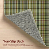 Ultra Soft Area Rug, Non Slip, Stain Resistant, Washable Area Rugs for Living Room, Bedroom, Contemporary Soft Checkered Design(Brown)