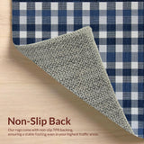 Modern Transitional Blue Gray Check(Blue)