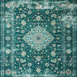 Ultra Soft Area Rug, Non Slip, Stain Resistant, Washable Area Rugs for Living Room, Bedroom, Vibrant Geometric Motif Fusion(Blue)