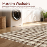Ultra Soft Area Rug, Non Slip, Stain Resistant, Washable Area Rugs for Living Room, Bedroom, Elegant Neutral Tiled Motif(Beige)